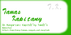 tamas kapitany business card